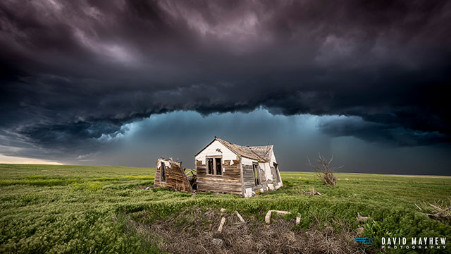 Storm over abandoned dwelling