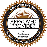 National Certification Board Approved Provider for Therapeutic Massage and Bodywork for Continuing Education