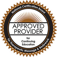 National Certification Board Approved Provider for Therapeutic Massage and Bodywork for Continuing Education