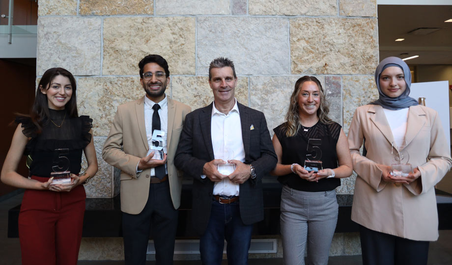 Isabel Giraldo, Aya Jabi, Tiffany Payne, Keith Perna and Qasim Sikander.