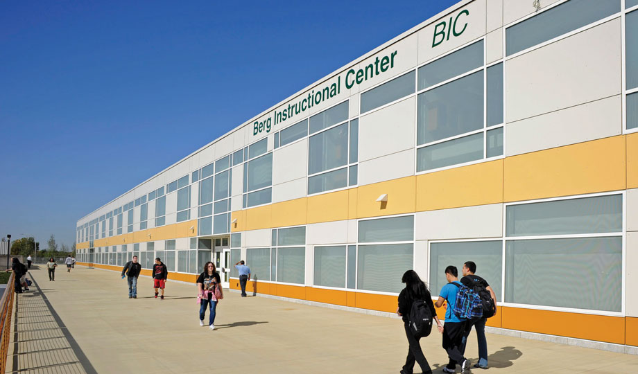 Students walking outside of the BIC.